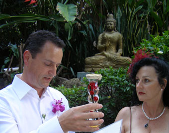 Marilyn and Marcel Verschuure celebrate a Conscious Marriage with a spiritual Wedding Ceremony infused with consciousness and love with Zen Buddhist offerings